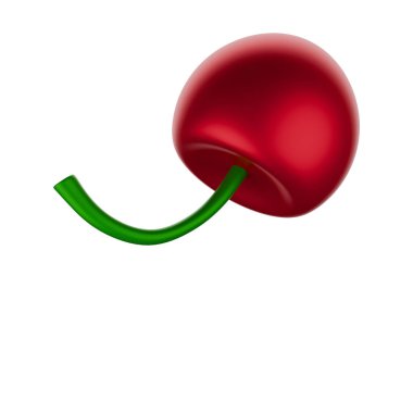 Beyaz arkaplandaki karikatür biçimi kiraz rengi 3D görüntüleme yolu.