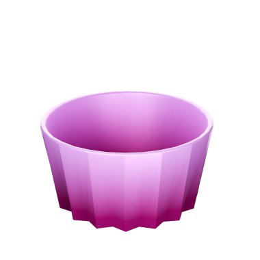 Beyaz arkaplandaki karikatür biçimi kesilen kek 3B çalışma yoluna sahip.