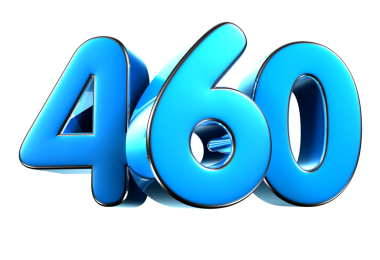 Mavi numara 460 3D görüntü. Reklam tabelaları, ürün tasarımı, ürün satışları..