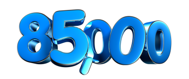 Mavi numara 85.000 3d görüntü. Reklam tabelaları, ürün tasarımı, ürün satışları..