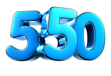 Mavi numara 550 3D görüntü. Reklam tabelaları. Ürün tasarımı. Ürün satışları