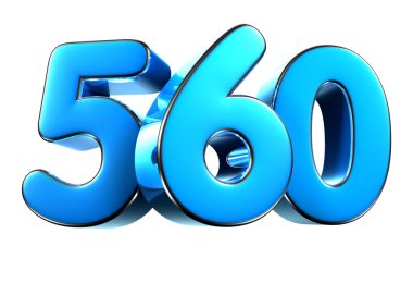 Mavi numara 560 3D görüntü. Reklam tabelaları. Ürün tasarımı. Ürün satışları