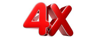 4x kırmızı 3D çizim. Reklam tabelaları. Ürün tasarımı. Ürün satışları.