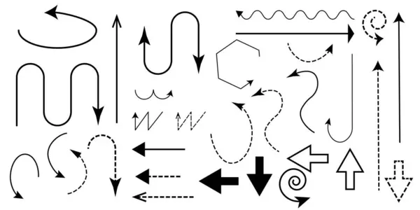 Siyah düz ve eğri oklar izole edilmiş.