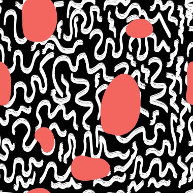 kırmızı serbest biçimli siyah desen