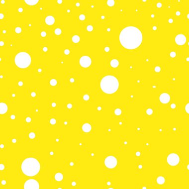 Beyaz noktalı sarı pürüzsüz desen.