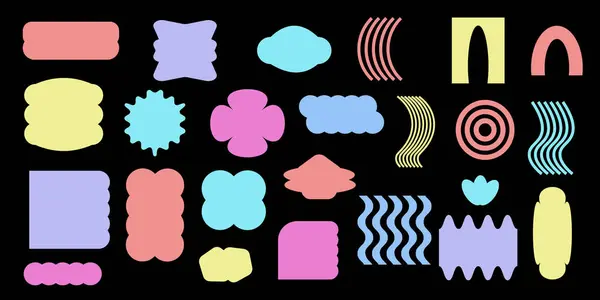 Renkli özgür formlar dizisi izole edildi.