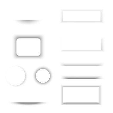 Geometrik gölge formları. Yuvarlak, dikdörtgen ve gölgeli düğme 