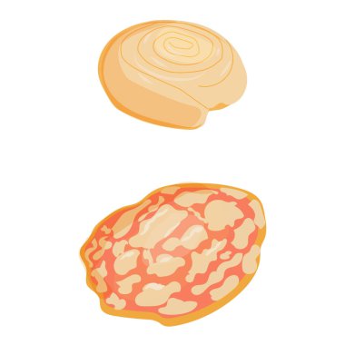 İzole edilmiş fırın demetleri seti, vektör düz tasarım.