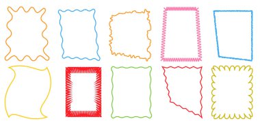 pürüzlü çizgi formu, parlak renk vektöründe dikdörtgenler