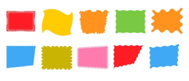 Karalamalar ayarlandı. Sarsılan kenarlar, retro deniztarağı çerçeveleri, psikedelik formlar, harika şekiller.