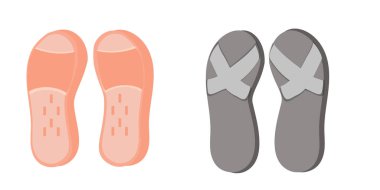 Parmak arası terlikler, sandaletler, düz tasarım..
