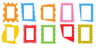 pürüzlü çizgi formu, parlak renk vektöründe dikdörtgenler