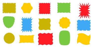 Karalamalar ayarlandı. Sarsılan kenarlar, retro deniztarağı çerçeveleri, psikedelik formlar, harika şekiller.