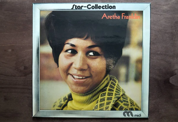 Lublin, Polonya. 18 Ocak 2023. Aretha Franklin Star Tahta Masa Koleksiyonu Rekoru