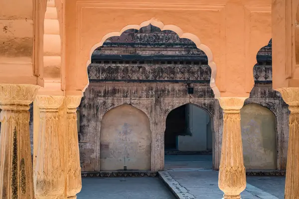 stock image Amer, Jaipur, India 16 February 2024 Corridors and arches in the historic Amber Fort