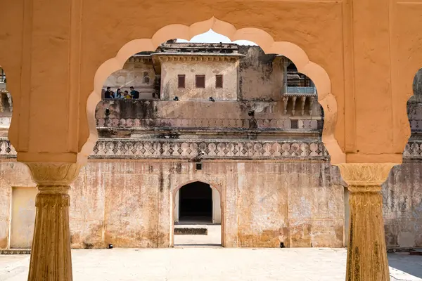 Stock image Amer, Jaipur, India 16 February 2024 Corridors and arches in the historic Amber Fort