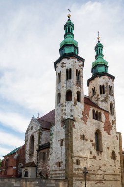 Krakow, Polonya, 29 Ekim 2023, Grodzka Caddesi 'ndeki Saint Andrew Kalesi cephesi