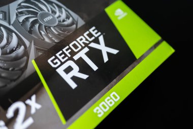 Lublin, Polonya, 19 Eylül 224 Geforce RTX bilgisayar yedek parça üreticisi logosu.