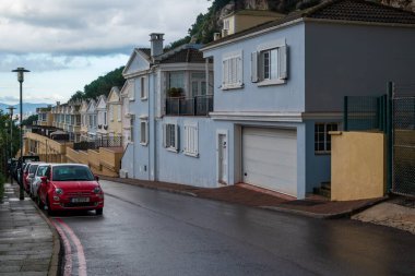 Cebelitarık, İngiltere, 31 Aralık 2024. Rock 'taki İngiliz yerleşim evleri.