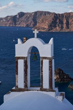 Oia Village, Caldera Manzaralı Beyaz Kilise - Santorini Adası, Yunanistan