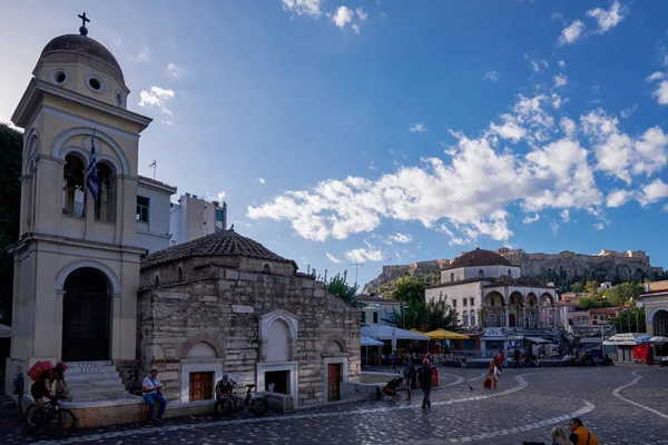 Monastiraki Square and Holy Church of the Virgin Mary Pantanassa - Athens, Greece