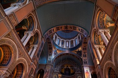Interior of the Metropolitan Cathedral of Athens - Orthodox Catholic Church in Greece