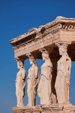 The Caryatid porch of the Erechtheion in Athens, Greece