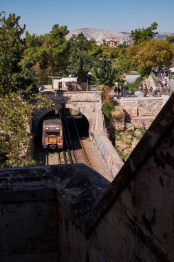 Train Passing near the Ancient Agora of Athens, Greece