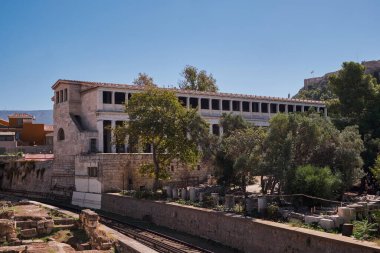 Stoa of Attalos - covered walkway or portico in the Agora of Athens, Greece