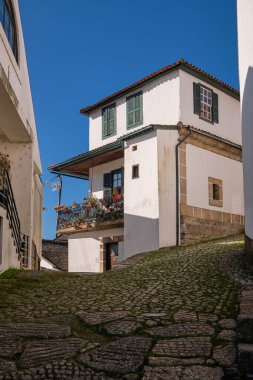 Traditional Houses in a Small Cobblestone Alley in Amarante, Portugal