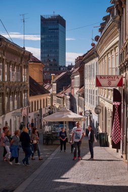 Radiceva Caddesi ve Skycrapper - Zagreb, Hırvatistan