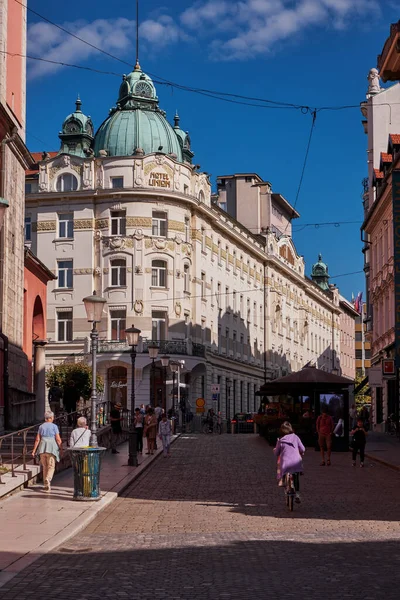 Slovenya Nın Eski Ljubljana Kasabasındaki Güzel Binalar — Stok fotoğraf