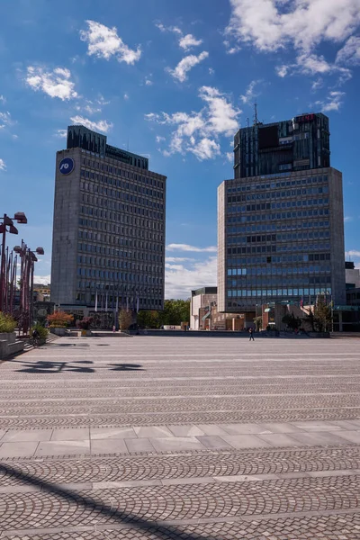 stock image Tall Buildings in Republic Square in Ljubljana, Slovenia | Socialist-era architecture