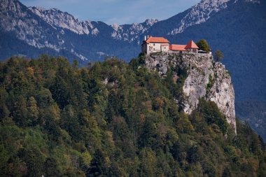 Slovenya 'da Kan Gölü' nde Bir Dağ Üzerinde Kale - Kartpostal, Avrupa, Ünlü
