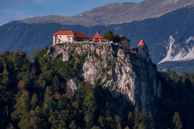 Slovenya 'da Kan Gölü' nde Bir Dağ Üzerinde Kale - Kartpostal, Avrupa, Ünlü