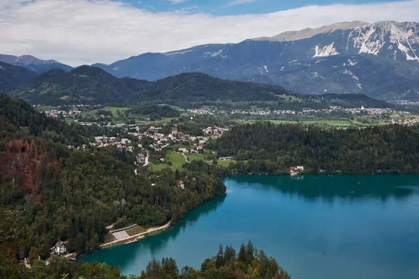 Aerial Panorama View Mala Osojnica Lake Bled Slovenia — Stock Photo, Image