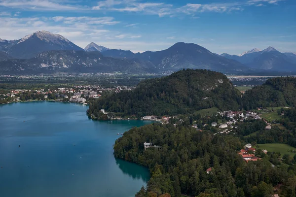 Panorama Aérea Vista Mala Osojnica Lago Bled Eslovénia — Fotografia de Stock