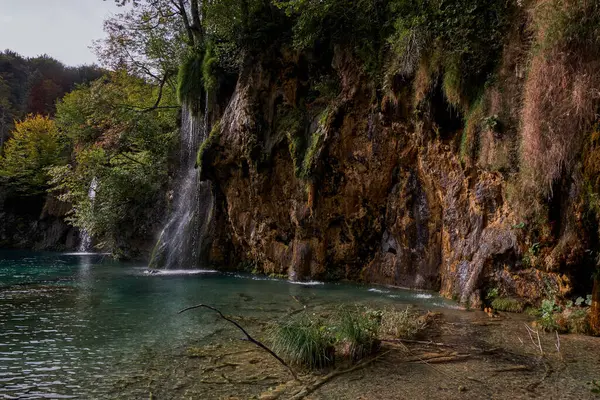 Plitvicei Tavak Nemzeti Park Vízesések Horvátország — Stock Fotó