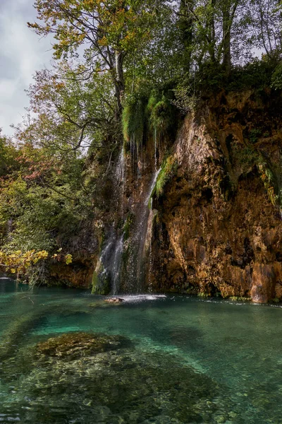 Plitvice Innsjøer Nasjonalpark Fossefall Kroatia – stockfoto