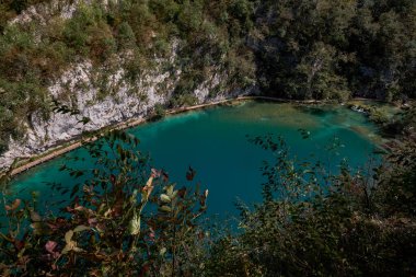 Plitvice Gölleri Ulusal Parkı 'ndaki Güzel Zümrüt Suları - Hırvatistan