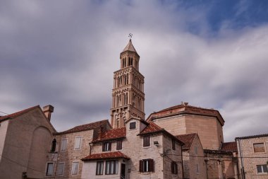 Diocletian 's Palace - Split, Hırvatistan' daki Saint Domnius Katedrali 'nin Çan Kulesi