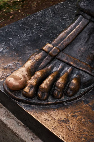 Details Toes Gregory Nin Statue Split Horvátország — Stock Fotó