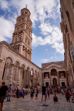 Diocletian 's Palace - Split, Hırvatistan' daki Saint Domnius Katedrali 'nin Çan Kulesi
