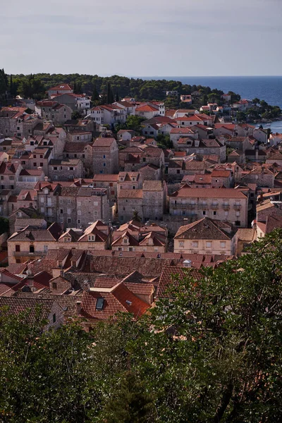 Panoramatický Výhled Krásné Moře Městě Hvar Chorvatsko Stock Obrázky