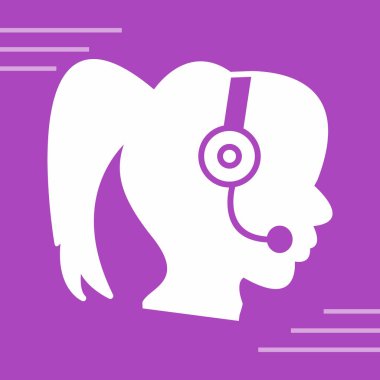 Kulaklıklı kadın merkez operatörü