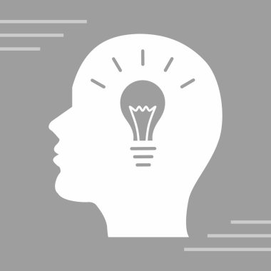 Yaratıcı fikirler ampul ikonu. Fikir kavramı. Vektör çizimi. 10 saniye.