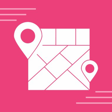 harita simgesinin vektör illüstrasyonu