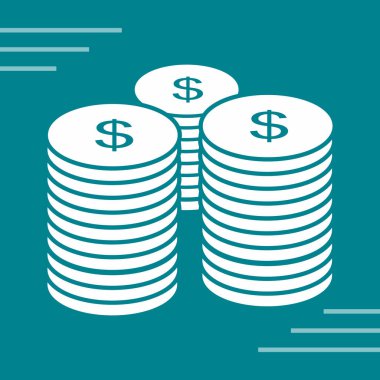 Doları para düz simgesi