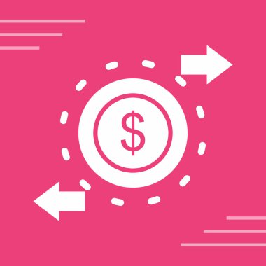 Siyah finansal büyüme ok simgesi pembe arka planda izole edildi. Gelir artışı. Rastgele dinamik şekiller. vektör